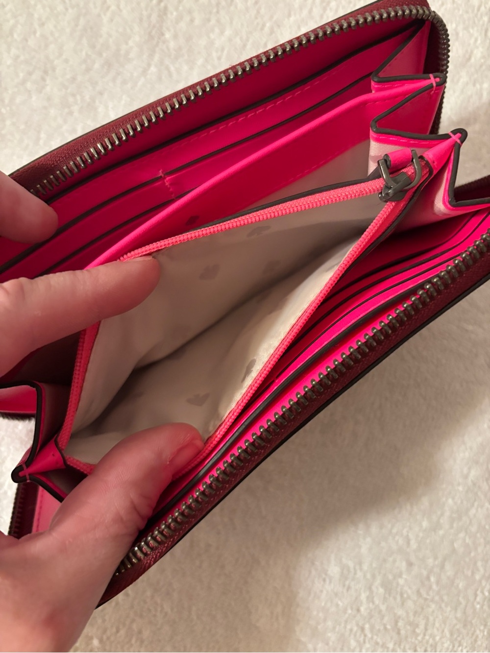 kate spade Red and Pink Heart-Stripe Zip Wallet - Picture 11 of 15